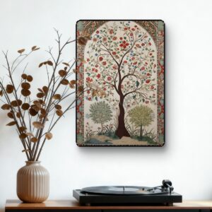 SAF Mughal Tree of Life Floral Wall Art (11x14 Inch)