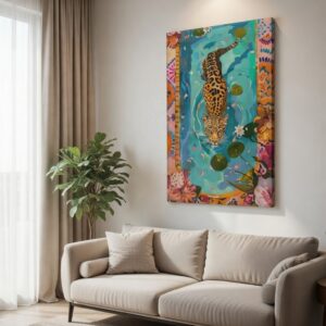 Leopard Jungle Canvas Modern Wildlife Wall Art Decor