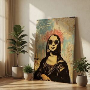 Modern Pop Art Mona Lisa Street Art Canvas Wall Print