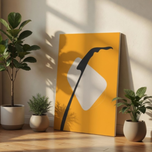 Minimalist Mustard Yellow Abstract Canvas Wall Art Print