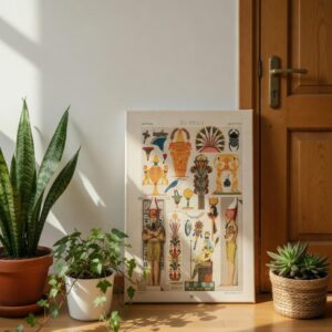 Vintage Ancient Egyptian Chart Canvas Wall Art Print Antique History Decor