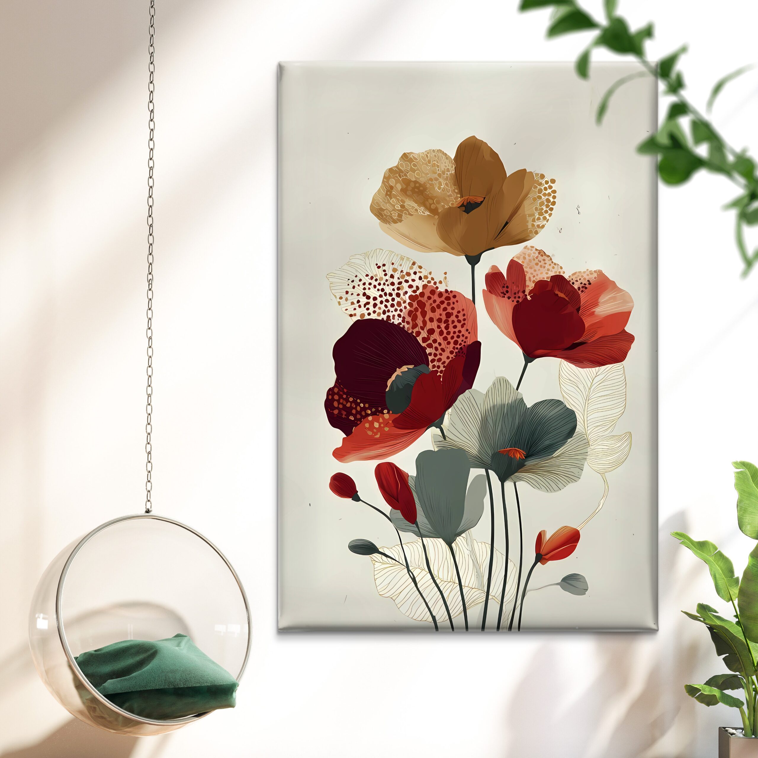 SAF Modern Abstract Floral Canvas Wall Painting | Minimalist Flower Artwork HD Printed Canvas with Wooden Frame | Living Room Bedroom Aesthetic Home Decor Gift - Image 4