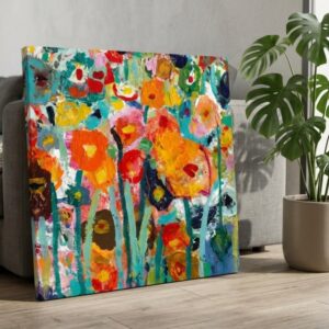 SAF Abstract Floral Canvas Painting Wall Art | Colorful Modern Flower Artwork for Living Room Bedroom Office Decor | Premium HD Print Textured Contemporary Wall Decoration Gift Item
