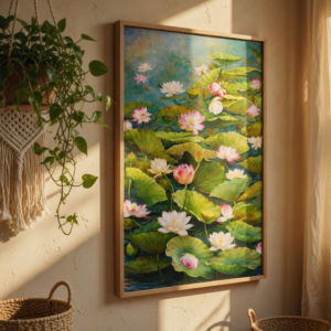 Floral & Botanical Wall Painting with Premium Wooden Synthetic Frame | HD Print with Sparkle Lamination for Living Room Bedroom Office