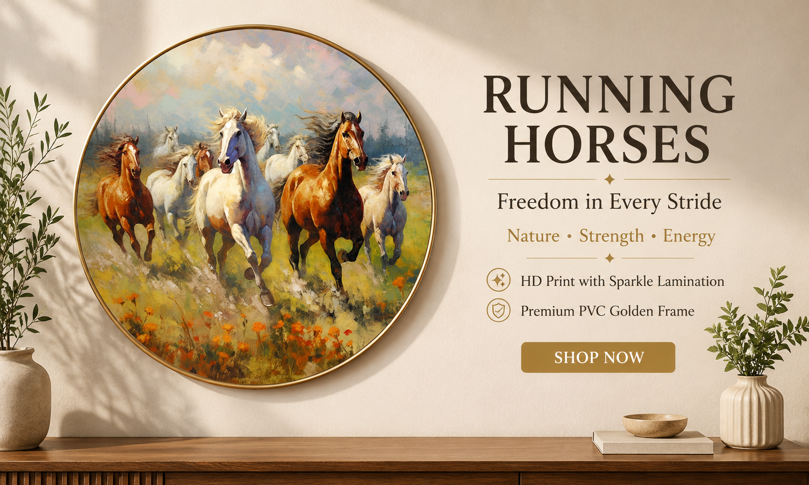 Running Horse Herd Meadow Artwork banner