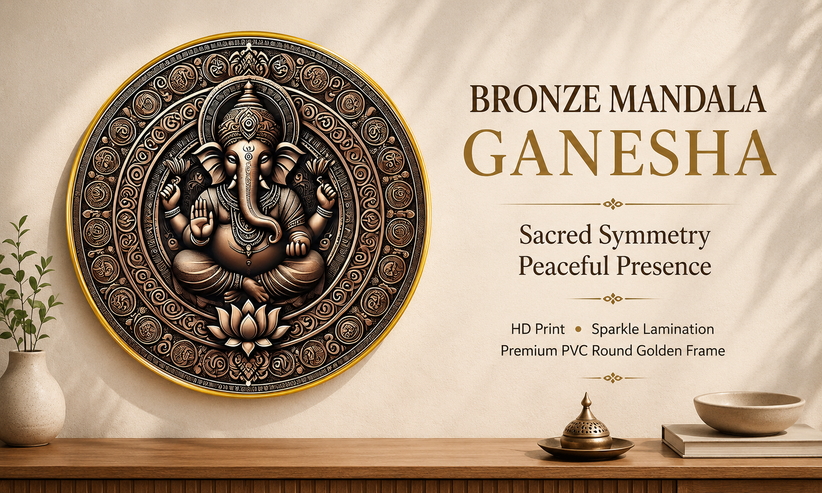 Bronze Mandala Ganesha banner