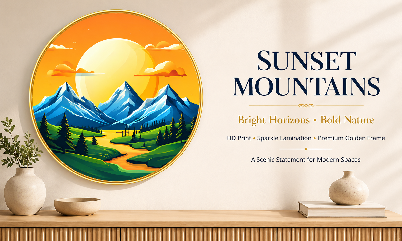 Sunset Mountain & River Landscape banner