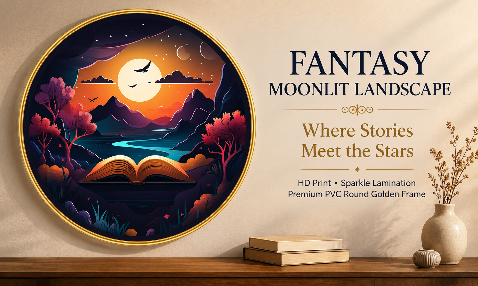 Fantasy Moonlit Book Landscape banner