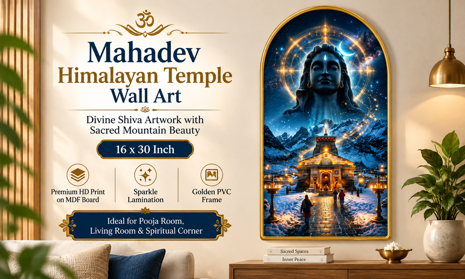 Mahadev with Himalayan Temple banner