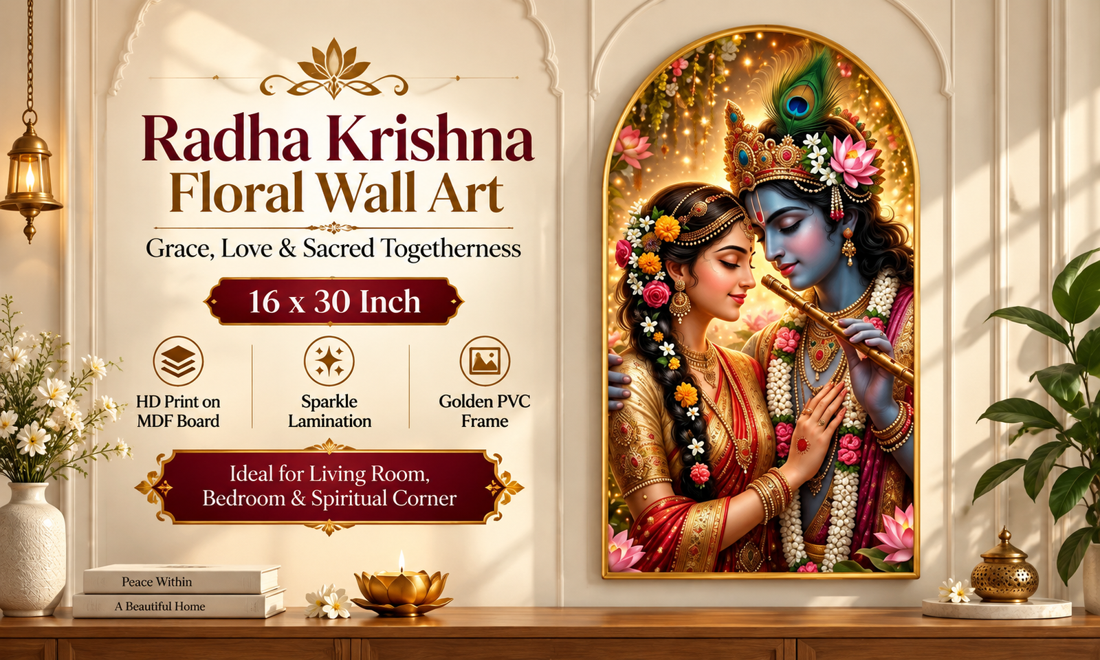 Radha Krishna Floral Devotion banner