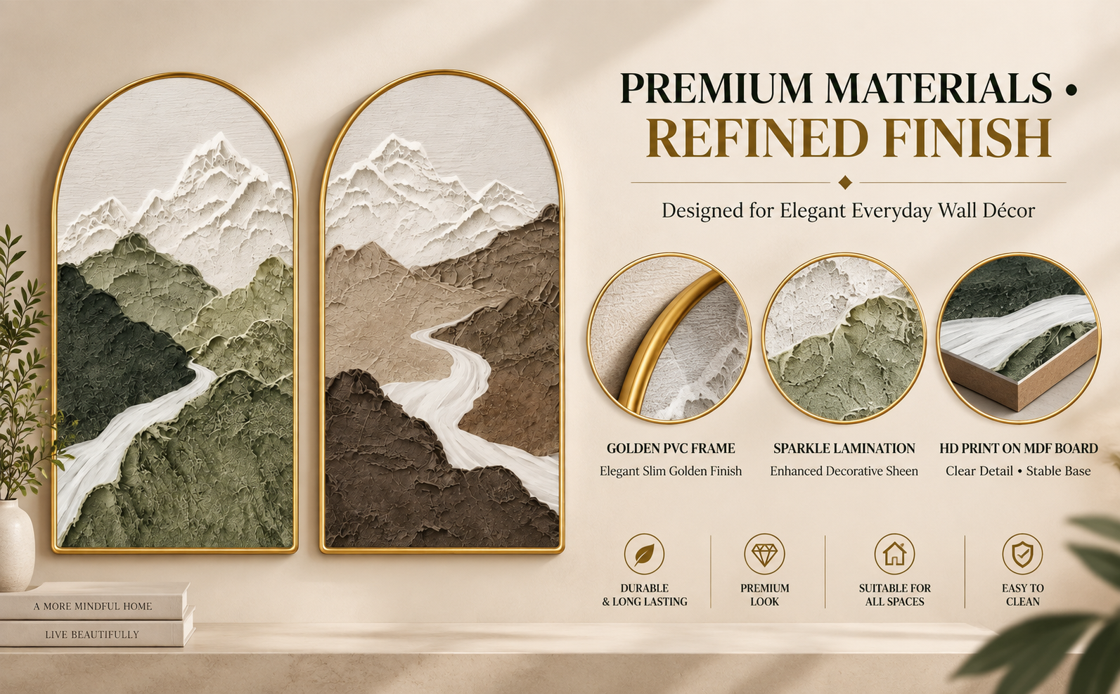 Mountain Arched Wall Paintings premium materials and finish