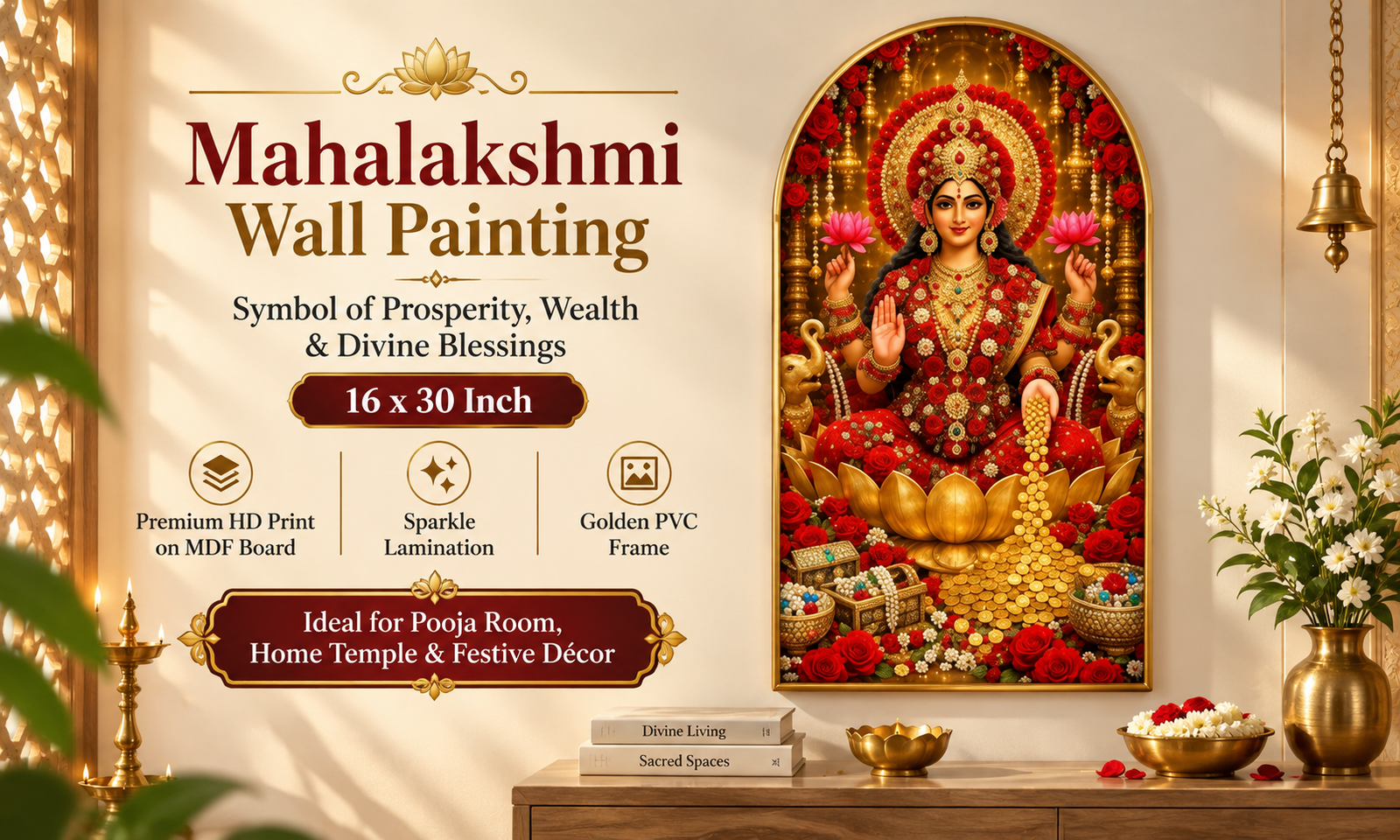 Mahalakshmi on Golden Lotus banner