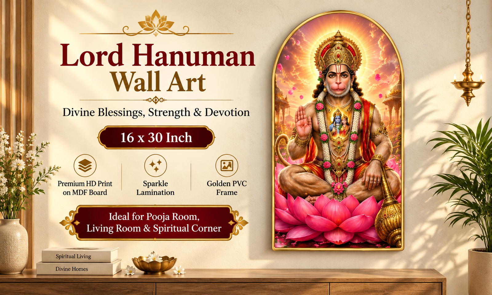 Lord Hanuman on Divine Lotus banner