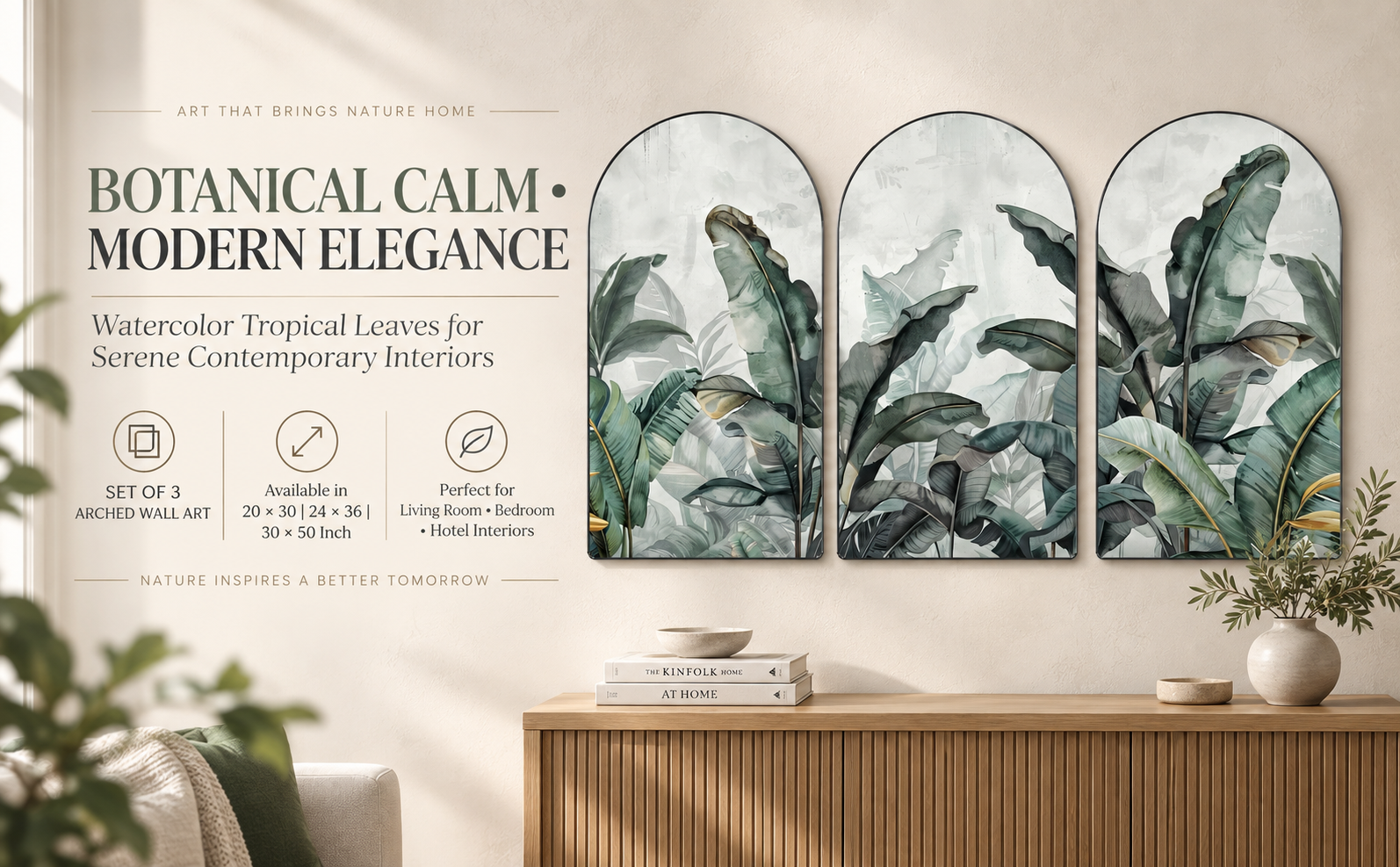 Watercolor Tropical Banana Leaves banner