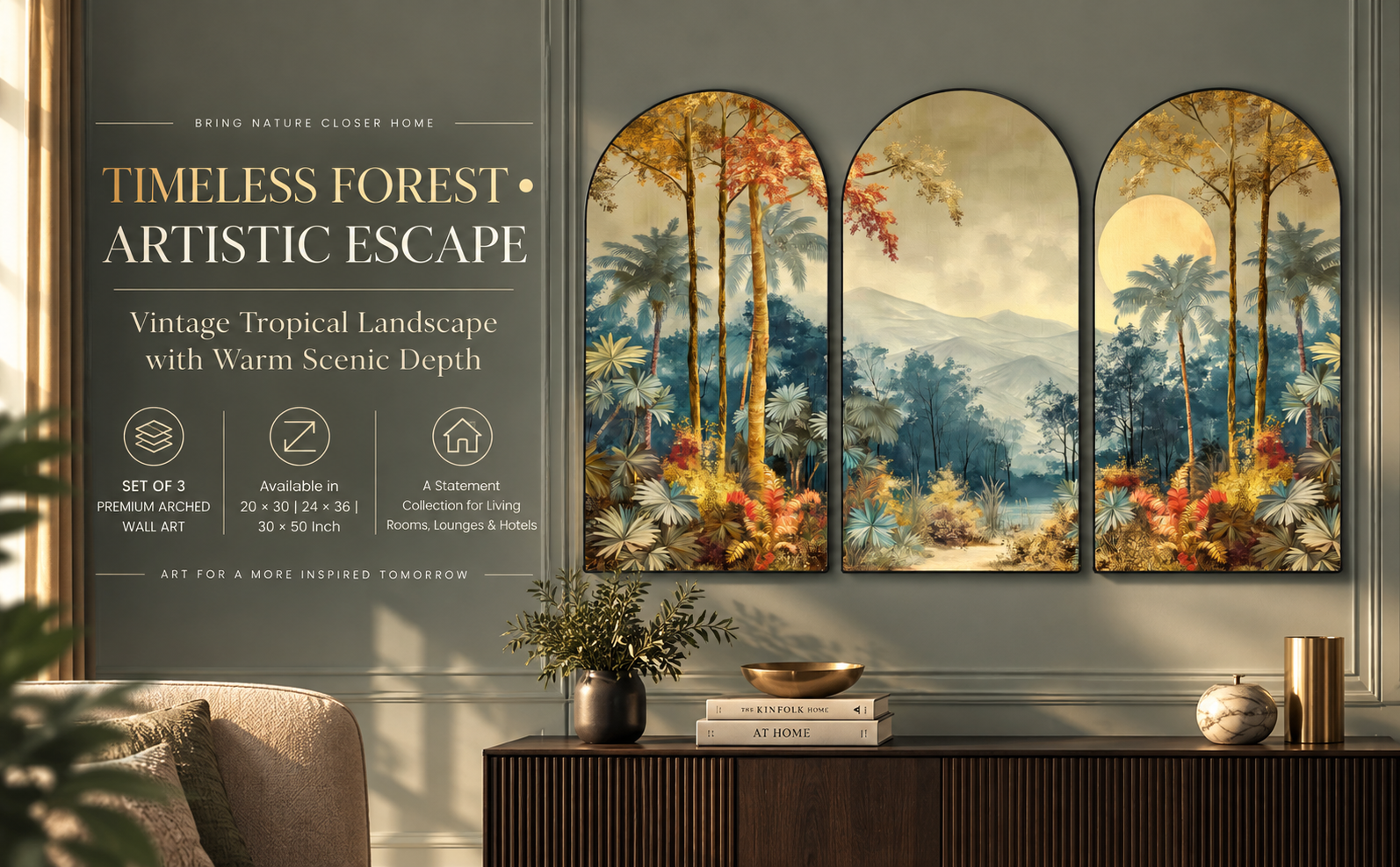 Vintage Tropical Forest Landscape banner