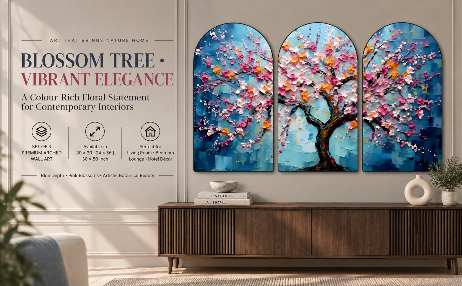 Blue Blossom Tree Floral Art banner