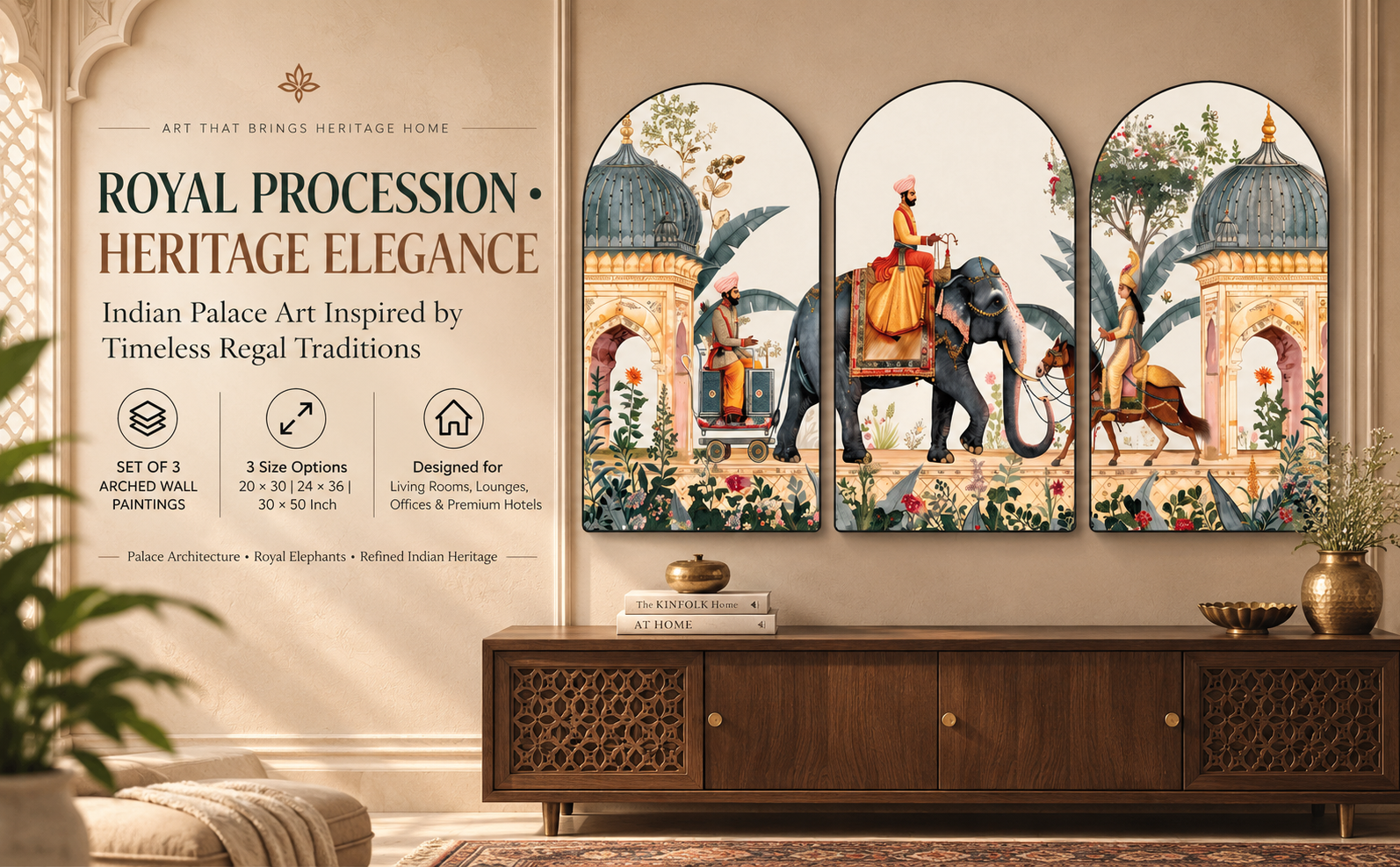 Royal Elephant Procession & Palace Art banner