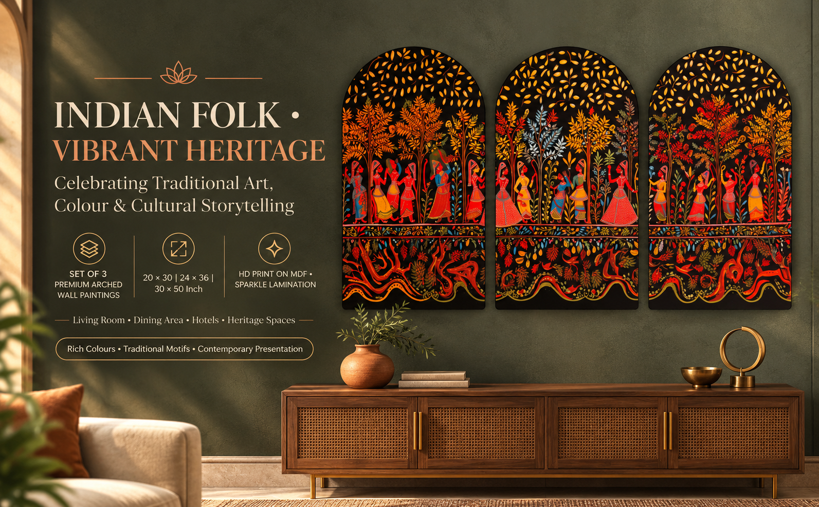 Indian Folk Dance and Village Celebration Art banner
