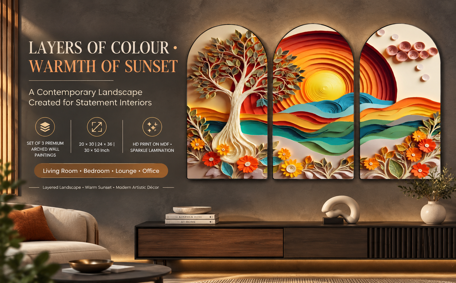 Layered Sunset Landscape banner