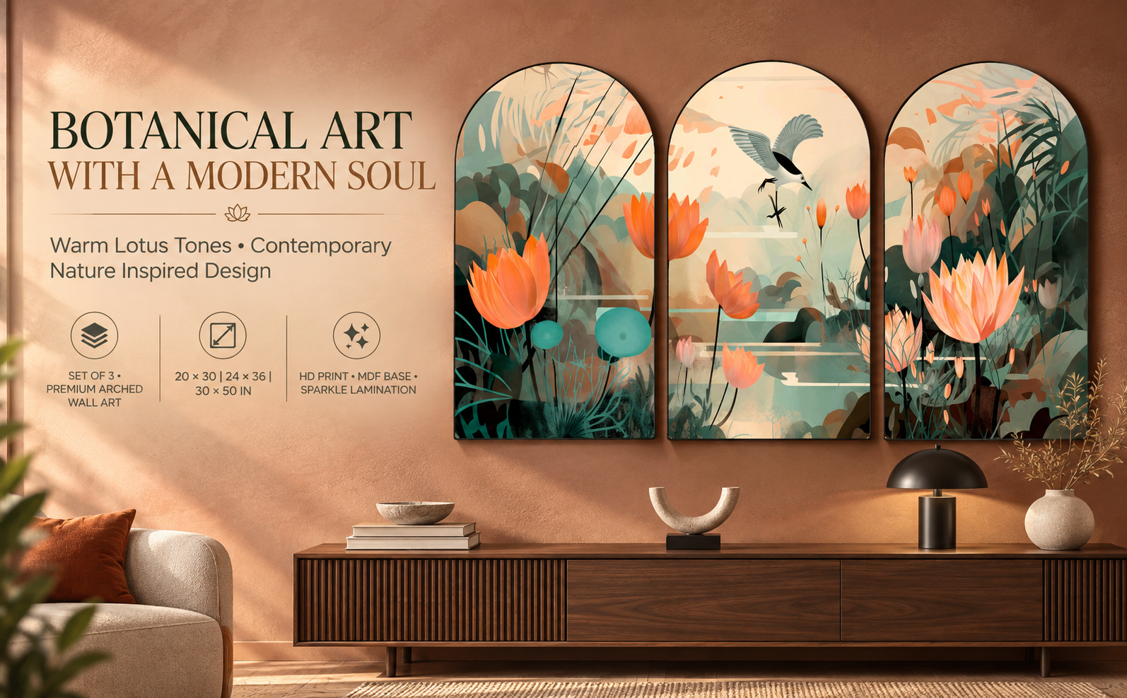 Contemporary Orange Lotus Garden banner