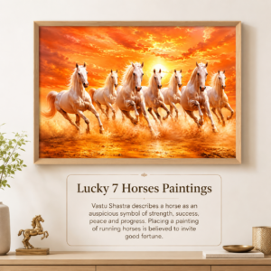 Vastu-Inspired Nature & Prosperity Wall Art | HD Print with Sparkle Lamination & Premium Synthetic Wooden Frame for Living Room Office Bedroom