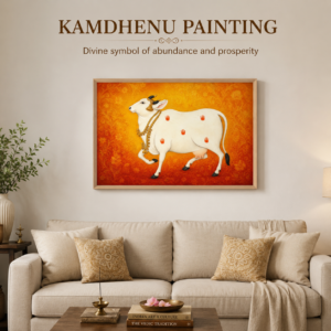 Hindu Devotional Vastu Wall Paintings Collection | HD Print with Sparkle Lamination & Premium Synthetic Wooden Frame for Living Room Pooja Room Office