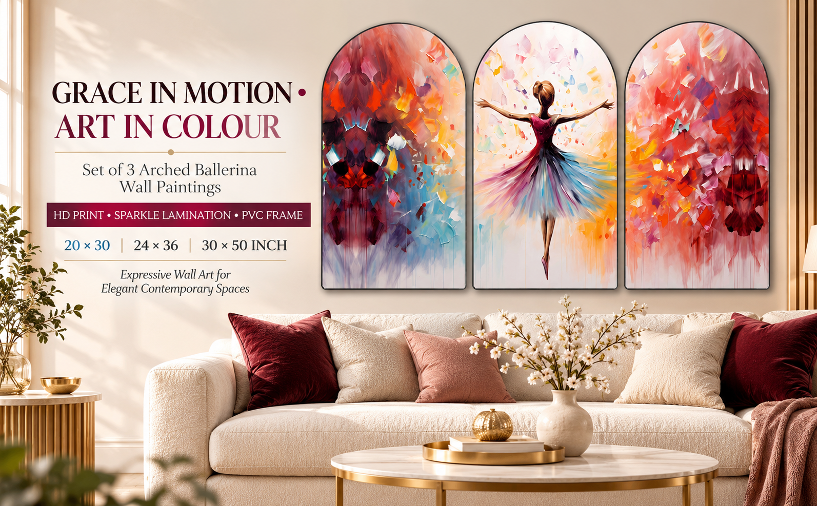 Abstract Ballerina and Expressive Colour Art banner