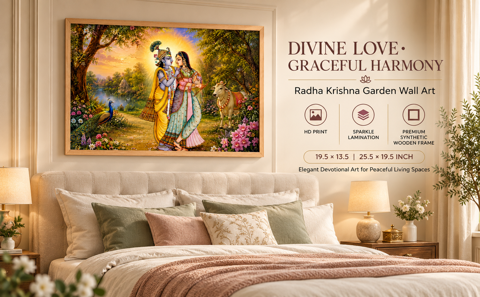 Radha Krishna Garden Devotional Wall Painting banner