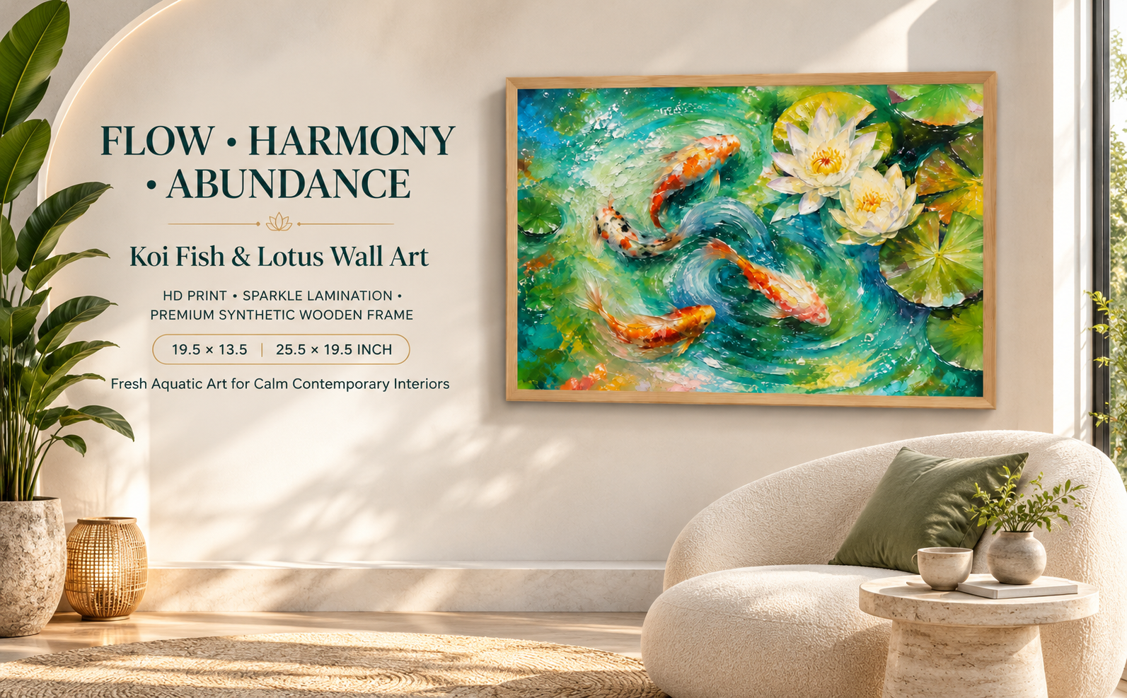 Koi Fish Lotus Pond Wall Painting banner
